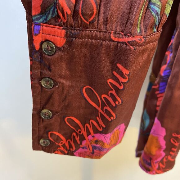 Free People sz L Silky Nights Button Up Tunic - Picture 6 of 15